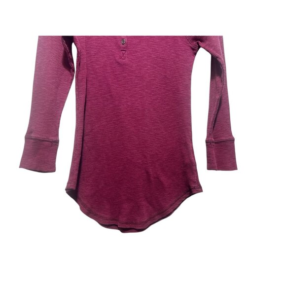True Vintage Y2K Mudd Henley Top Women Medium Burgundy Bella Swan Twilight Ribbe - Picture 10 of 12